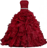 Pretty Ball Gown Quinceanera Dress Ruffle Prom Dresses