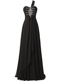 Long Chiffon A-line Beading Bridesmaid Dress Prom Gown