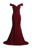 Prom Dresses Spandex Off The Shoulder Long Evening Dress