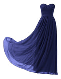 A-Line Chiffon Bridesmaid Dress Strapless Long Prom Evening