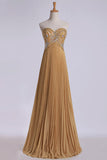 2024 New Arrival Sweetheart Full Beaded Bodice Pick Up Shirred Chiffon Skirt Floor PHT458SG