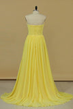 2024 New Arrival Chiffon Bridesmaid Dresses Sweetheart Sweep Train A P35NLGRT