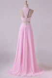 2024 Halter Prom Dresses A-Line With Applique P9CRJY8Y