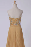 2024 New Arrival Sweetheart Full Beaded Bodice Pick Up Shirred Chiffon Skirt Floor PHT458SG