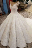 2024 Ball Gown Wedding Dresses Court Train Bateau Top PRSAKKG6