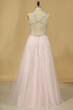 2024 New Arrival Beaded Bodice Open Back V Neck Prom Dresses A P9TT3EES