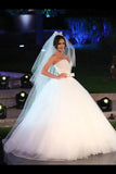 Ball Gown Bowknot Sweetheart Tulle Wedding Dresses Strapless PE6K3YNJ