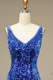 Glitter Blue Sequins Short Prom Dress Homecoming Party Dress