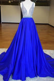 2024 Fantastic Beaded Bodice Prom Dresses A Line Satin P2G3LY7M