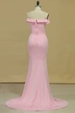 2024 Boat Neck Spandex Mermaid/Trumpet Zipper Up Evening Dresses Floor PDDRCCT4