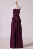 2024 Notched Neckline Bridesmaid Dresses Floor Length With Ruffles PGCQGLHY