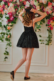 Black Glitter Sparkling Stars Homecoming Dress