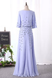 2024 Mid-Length Sleeves Scoop Mother Of The Bride Dresses A Line PBLPHX4H