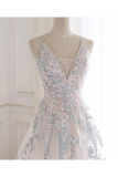 Beaded Spaghetti Strap Illusion V Neckline Wedding Dress With Colorful STIPH7CQTB3