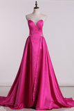 2024 Sweetheart Prom Dresses Satin With Ruffles P21PAKY3