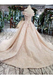 Ball Gown Wedding Dresses Off The Shoulder Top Quality Appliques PRAF3CPT