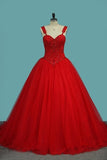 2024 Quinceanera Dresses Straps Beaded Bodice PXY8FHXH