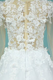 2024 Gorgeous Wedding Dresses A-Line Scoop Long Sleeves Tulle With Applique PZDSNTQL