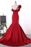 2024 New Arrival Satin One Shoulder Mermaid Sweep Train PQENJ5F2