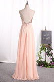 2024 New Arrival Sexy Spaghetti Straps Prom Dresses A Line Chiffon With PJZ24SF2