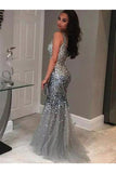 Trumpet/Mermaid Jewel Sleeveless Floor-Length Sequin P5K9TMPH