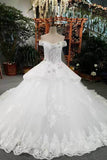 2024 New Arrival Off The Shoulder Wedding Dresses Lace Up With Appliques PF3HFGL2