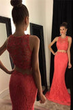 2024 Two-Piece Scoop Prom Dresses Mermaid Lace PZ6141L9