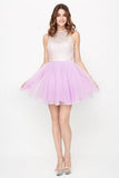 2024 Homecoming Dresses Open Back Scoop Sequined Bodice Tulle P4RC9S5L