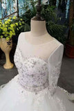 2024 Long Sleeves Wedding Dresses Scoop Neck Neck With Appliques Lace PND8FDDG