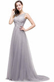 Lace Tulle Sleeveless Evening Dress Ball Gown Wedding Bridesmaid Backless PQZ1XNG6