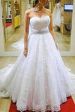 Sweetheart Zipper Back Long Ivory Wedding Dresses Dresses P79Q2YKE