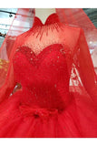 Ball Gown Wedding Dresses High Neck Aline Top Quality Appliques PPLRDT61