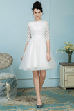 Bateau White Tulle Short Homecoming Dress