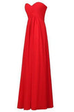 Sweetheart Bridesmaid Chiffon Prom Dress Long Evening Gown Blush