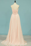 2024 Prom Dresses Sweetheart Beaded Bodice A Line PZJT5ALT