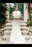 Scoop Wedding Dress With Embellished Bodice Vivid Floral Lace PNZJSATH