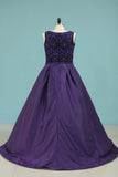 2024 New Arrival Plus Size Prom Dresses A Line Scoop With P2QNNAMA