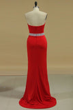 2024 Sheath Prom Dresses Sweetheart Beaded Waistline PJ77L969