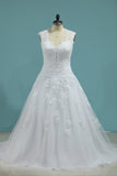 2024 Wedding Dresses A-Line High Neck Court Train Satin With Applique P6ES94TE