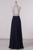 2024 Scoop Prom Dresses Chiffon With Beading A PX8Y5QG8