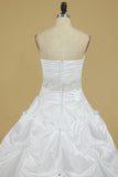 2024 New Arrival Sweetheart Wedding Dresses With Ruffles And Beads Chapel Train PB5QTSK6