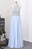 2024 New Arrival Prom Dresses Scoop Chiffon With Beading P7LCG544