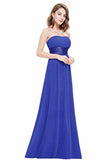 Chiffon Sweetheart Neck A Line Sleeveless Wedding Bridesmaid Long Evening Festive PRH722AA