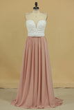 2024 Scoop Prom Dresses A Line Chiffon With Beading PGA44B11