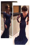 2024 V-Neck Evening Dresses Mermaid With Applique Lace P91BG33T