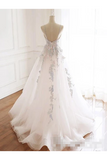 Beaded Spaghetti Strap Illusion V Neckline Wedding Dress With Colorful STIPH7CQTB3