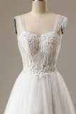 Tulle Strap Appllique Wedding Dress