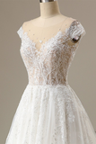 Applique Beading Ball Gown Wedding Dress