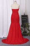 2024 Mermaid Strapless Ruched Bodice Chiffon With PB47ETBS