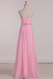 2024 Bridesmaid Dresses A Line Sweetheart Pleated Bodice Beaded Waistline P459943X